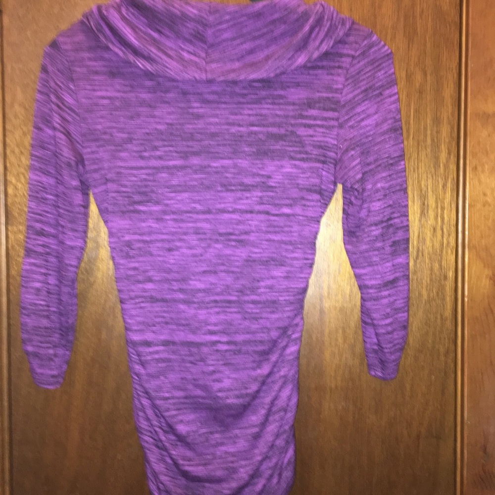 Cowl neck, scrunched waste top